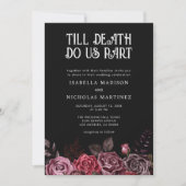 Invitation Mariage gothique d'Halloween floral violet (Devant)