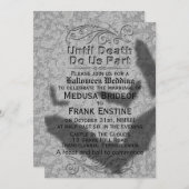 Invitation Mariage gothique d'Halloween | Flying Bats Shadow  (Devant / Derrière)