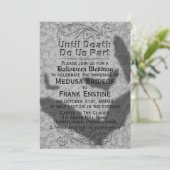 Invitation Mariage gothique d'Halloween | Flying Bats Shadow (Debout devant)