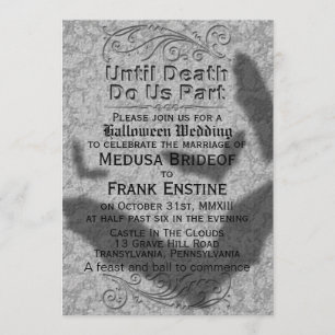 Invitation Mariage gothique d'Halloween   Flying Bats Shadow