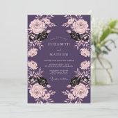 Invitation Mariage gothique dramatique prune (Debout devant)