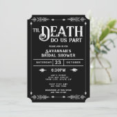 Invitation Mariage gothique effrayant noir et blanc (Debout devant)