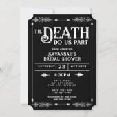 Invitation Mariage gothique effrayant noir et blanc (Devant)