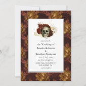 Invitation Mariage gothique floral (Devant)