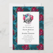 Invitation Mariage gothique floral (Devant)