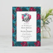 Invitation Mariage gothique floral (Debout devant)