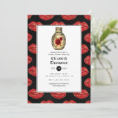 Invitation Mariage gothique floral (Debout devant)