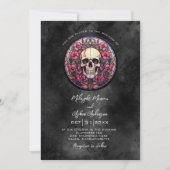 Invitation Mariage gothique floral (Devant)