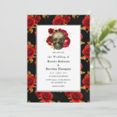 Invitation Mariage gothique floral (Debout devant)