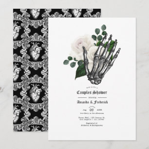 Invitation Mariage gothique floral blanc pour couples Shower