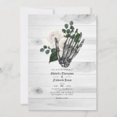 Invitation Mariage gothique floral blanc rustique (Devant)