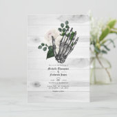 Invitation Mariage gothique floral blanc rustique (Debout devant)
