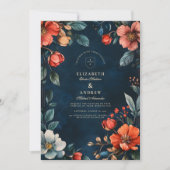 Invitation Mariage gothique floral d'automne (Devant)