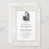 Invitation Mariage gothique floral et dentelle (Devant)