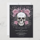 Invitation Mariage gothique floral foncé (Devant)