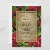 Invitation Mariage gothique floral foncé (Devant)