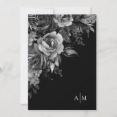 Invitation Mariage gothique floral noir (Dos)