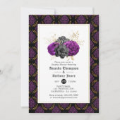 Invitation Mariage gothique floral pour couples (Devant)