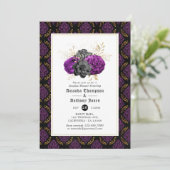 Invitation Mariage gothique floral pour couples (Debout devant)