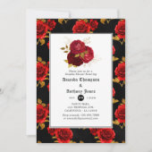 Invitation Mariage gothique floral pour couples (Devant)