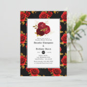 Invitation Mariage gothique floral pour couples (Debout devant)