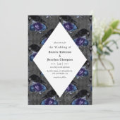 Invitation Mariage gothique floral rustique corbeau (Debout devant)