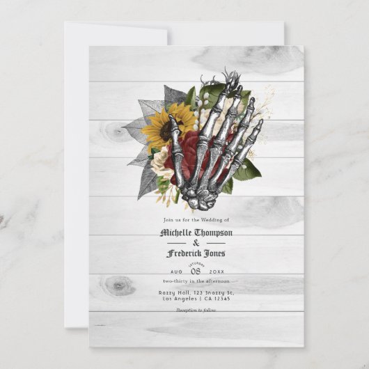 Invitation Mariage gothique floral rustique d'automne (Devant)