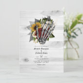 Invitation Mariage gothique floral rustique d'automne (Debout devant)