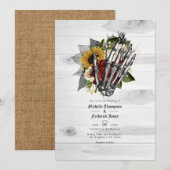Invitation Mariage gothique floral rustique d'automne (Devant / Derrière)