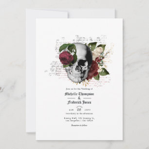 Invitation Mariage gothique floral rustique d'automne