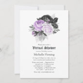 Invitation Mariage gothique floral virtuel (Devant)
