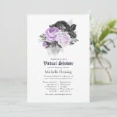 Invitation Mariage gothique floral virtuel (Debout devant)
