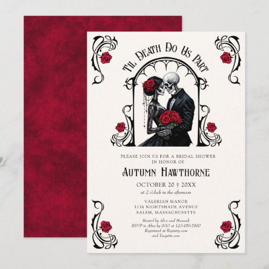 Invitation Mariage gothique jusqu'à la mort (Devant / Derrière)