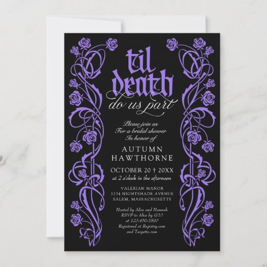 Invitation Mariage gothique jusqu'à la mort (Devant)