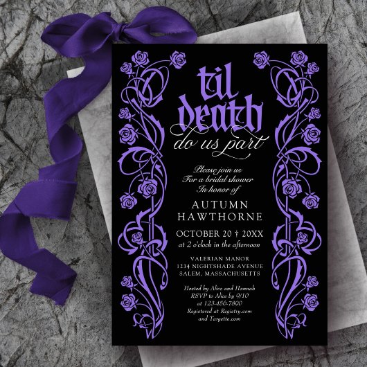 Invitation Mariage gothique jusqu'à la mort
