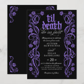 Invitation Mariage gothique jusqu'à la mort (Devant / Derrière)