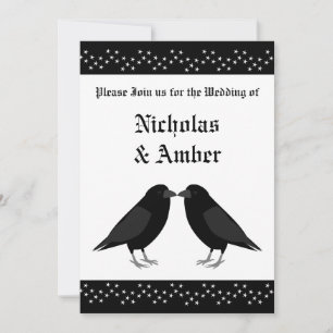 Invitation Mariage gothique Kissing Ravens Mariage personnali