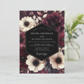 Invitation Mariage gothique luxuriant de Bourgogne (Debout devant)