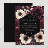 Invitation Mariage gothique luxuriant de Bourgogne (Devant / Derrière)