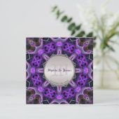 Invitation Mariage gothique médiéval violet (Debout devant)