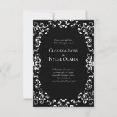 Invitation Mariage gothique noir et blanc (Devant)