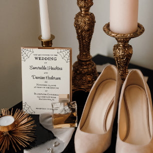 Invitation Mariage gothique noir et blanc