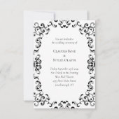 Invitation Mariage gothique noir et blanc (Devant)