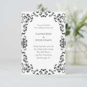 Invitation Mariage gothique noir et blanc (Debout devant)