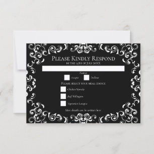 Invitation Mariage gothique noir et blanc