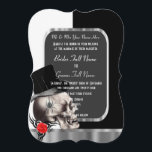 Invitation Mariage gothique noir et blanc chic de crâne<br><div class="desc">L'imaginaire alternatif chic gothique ou l'invitation traditionnel formel de mariage de crâne de steamunk, sur noir et blanc foncé avec l'expérience professionnelle argentée de détail entourant un invitation gris de style de tableau, avec le crâne de style de tatouage de rockabilly, personnalisent facilement les noms de jeune mariée et de...</div>