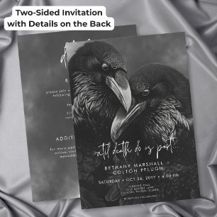 Invitation Mariage gothique noir et blanc Deux Faces embrassa