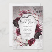 Invitation Mariage gothique noir et bordeaux avec thème de fê (Devant)