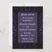 Invitation Mariage gothique noir et violet (Devant)