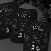 Invitation Mariage gothique noir floral